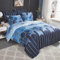 Dencalleus Bettwäsche-Set Geometrisch, 1 x Bettbezug 220x240 cm mit 2 x Kissenbezügen 50x70 cm, Weiche Bedding Set 3teilig Kuschelige Bettwäsche Set mit Reißverschluss, Blau