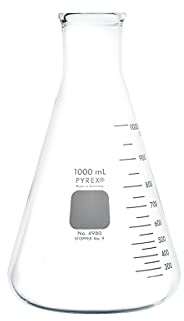 PYREX Erlenmeyer-Flasche mit schmalem Mund mit robustem Rand – Borosilikatglasflasche – Premium-Glasflasche für Chemie, Labor, Klassenzimmer oder Zuhause – Pyrex Chemie-Glaswaren