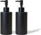 BoBoU 2er Set Glas Seifenspender 320ml schwarz matt 320ml Keramik Oberfläche mit Retro Design Mattschwarzer Pumpenkopf Spülmittelspender Handseifenspender Küche Bad