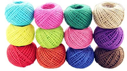 12 rotoli spago iuta colorata corda naturale per confezioni regalo e decorazioni fai da te