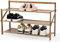 Étagère à Chaussures à 3 Niveaux pour Couloir, Petit Meuble de Rangement en Bambou sans Installation - Étagère à Chaussures Pliable pour entrée, Salon, Jusqu'à 9 à 12 Paires 70 x 23.8 x 5 cm