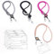 4 Stück Ausweishülle mit Band, Basicon Einziehbarer Ausweishalter und Kristall Lanyard Halskette mit Transparent ID Kartenhalter und Schlüsselring Bling Strass Schlüsselband ID Kartenhalter Halsriemen
