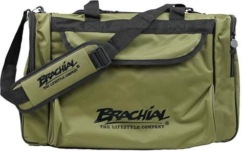 Brachial Premium Herren Sporttasche Heavy Khaki Wasserabweisend mit Schuhfach und Trageriemen - Reisetasche Fitnessstudio