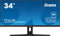 iiyama XUB3494WQSN-B1 34 Curved 1500R VA LCD, 120Hz, USB-C Dock Display, 65W Charging, 1ms, 21:9 Ultra Wide 3440 x 1440, 350 cd/m² Brightness, RJ45, 1x HDMI,1 x DisplayPort, 1 x USB-C