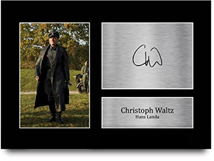 HWC Trading A4 Christoph Waltz Inglourious Basterds Geschenke Geducktes Signiertes Autogramm Foto für Fans von Film Memorabilien
