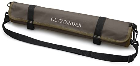 OUTSTANDER Chefs Knife Roll Bag with 11 Slots, Heavy Duty 16OZ Waxed Canvas Knives Case for Camping, Waterproof Storage Tool Wrap for Equipment of Chef, Comes with Shoulder Strap (Brown)