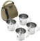 Campingmoon Becher, stapelbar, 304 Edelstahl, klein, 210 ml, S-190 (4-teiliges Set/mit Beutel)