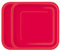 WedDecor 7 (18cm) Square Dessert Disposable Paper Plates Ruby Red Colour Tableware for Picnics, Weddings, Birthdays, Anniversaries, Baby Showers & Christmas Events, Pack of 16