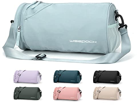 SZSYCN Sporttasche Reisetasche Herren Duffel Bag 20L Übernachtungstasche Damen mit Schuhfach & Nassfach wasserdichte Turnbeutel für Sport Fitnessstudio Schwimmen, Hellblau