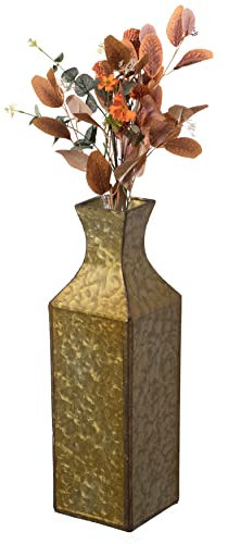 Bodenvase im antiken Stil, Metall, Flaschenform, goldfarben, für Eingangsbereich, Wohnzimmer, Esszimmer, Heimdekoration, Tafelaufsatz, Ornament, Vintage-inspiriert, Elegantes hohes Statement-Stück,