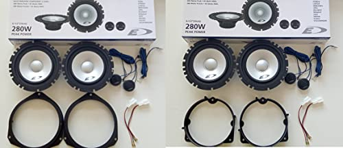 Set mit 8 Lautsprechern Alpine 16 cm für Fiat Grande Punto vorne hinten