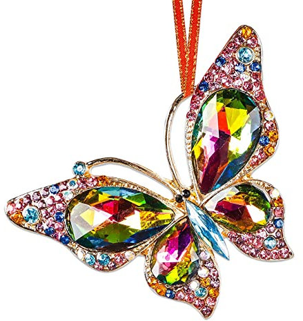 JUESMOS Adorno de Navidad de mariposa 2025, adornos colgantes de mariposa monarca, decoraciones de árbol de Navidad, decoraciones de mariposas, mariposas coloridas, adornos de Navidad, regalos para