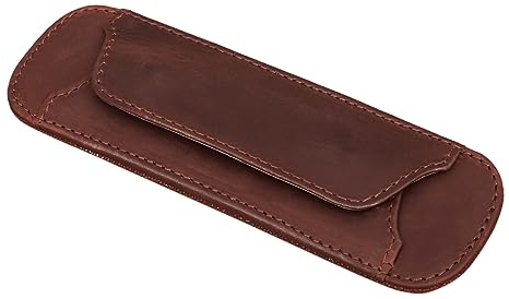 STILORD 'Neo' Schulterpolster abnehmbar Leder mit Druckknöpfen für Schultergurt Vintage Gurtschutz gepolstert Polster-Umhängetasche, Farbe:Cognac - Dunkelbraun