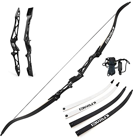 surfwolf Bogenschießen Recurve Bogen 66 68 70 Target Recurve Bogen 12-40 lbs Takedown Recurve Bogen Wettkampf Recurve Bogen Jagdbogen(Schwarz,70-24lbs)