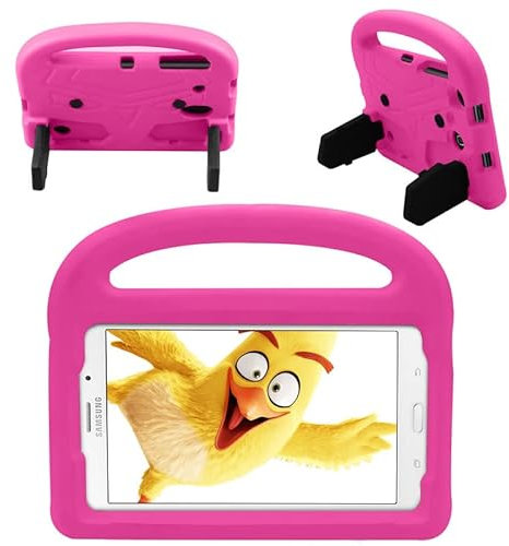 Kids Case For Samsung Galaxy Tab 4 8.0 SM-T330/SM-T331/SM-T335/SM-T337 2014, Tablet Case Kids Friendly Lightweight, Handle with Stand, Soft EVA Foam Shockproof Protective Cover, Rose