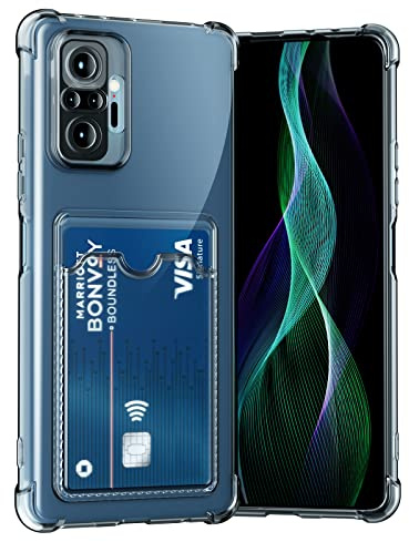 AKABEILA Hülle für Xiaomi Redmi Note 12 Pro 5G/Poco X5 Pro Schutzhülle mit Kartenfach Transparent Weiche Silikon TPU Handyhülle Brieftasche Case 6.67 Zoll
