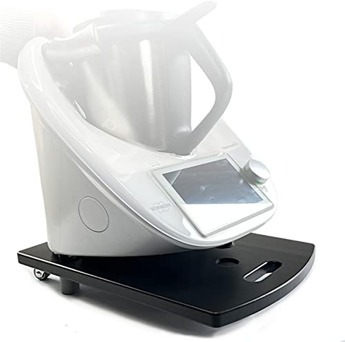 Gleitbrett für den Thermomix TM5 TM6 Rollbrett Slider müheloses Verschieben & sicherer Stand (Schwarz aus Holz)