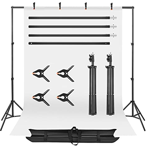 Youyijia Foto Hintergrund Ständer 2 x 2m Verstellbarer Hintergrund Ständer Fotoleinwand Ständer Hintergrundständer Fotostudio mit Fotohintergrund Tragetasche 4 Klemmen für Photo Studio