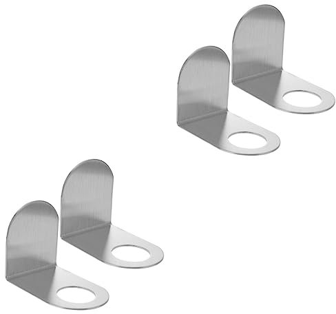 Alipis 4 Pcs Bathroom Storage Rack Metal Brackets Pump Bottles for Liquids Liquid Hand Soap Dispenser Metal Clothing Rack Metal Holder Pump Bottle Hanger Bathroom Bottle Holder Hook Wall