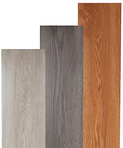 Joparri PVC Bodenbelag, Vinyl Laminat Dielen, Selbstklebende Fliesen, Vinylboden, Rutschfest, Wasserfest Bodenfliesen für Küche Wohnzimmer Balkon (Night Oak, 91.4 x 15.2 cm, ca.1m², Dicke 1,5 mm)