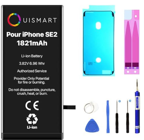 OuiSmart® KIT DE Batterie pour IPHONE SE 2020 (Joint Blanc)
