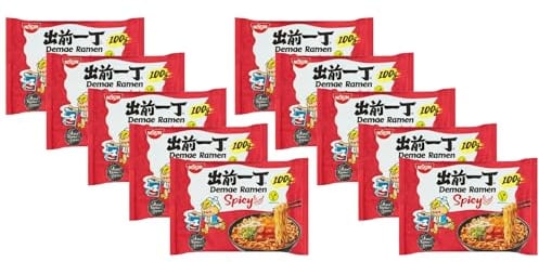 CNMART Japanese Demae Ramen Instant Noodles Spicy Flavour 100g (Pack of 10)