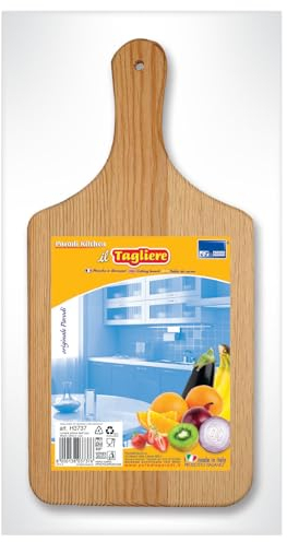 PARODI & PARODI - Tagliere da Cucina con Manico, Tagliere Legno Ideale come Pala Pizza e Vassoio Aperitivo, Accessori Cucina Utile come Spianatoia per Impastare e Tagliare - Utensili Cucina 36x2,5 cm