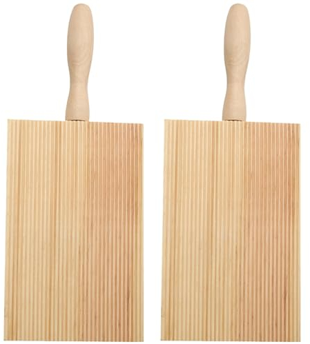 Wedhapy Gnocchi Board 2PCS Food Grade Wooden Pasta Board Non-stick Gnocchi Maker with Ergonomical Handle Multipurpose Kitchen Gadgets for Food Homemade