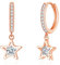 Kamise Silver Hoop Earrings for Women, 925 Sterling Silver Star Dangle Hoop Earrings, Hypoallergenic Rosegold Drop Hoops Earrings with Zirconia, Fashion Dangling Huggie Earrings for Party Birthday