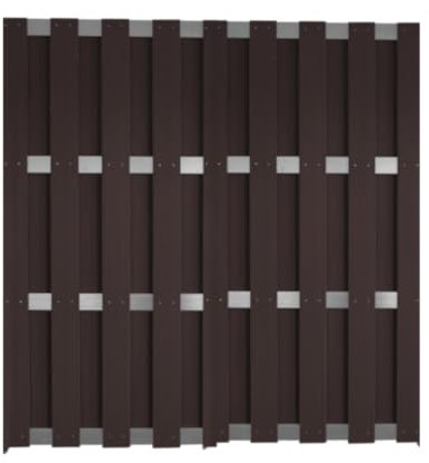 wpc Zaunelement I sichtschutzzaun I Lamellenzaun 180 x 180 I komplettset (Pfostenlänge 240cm (Zum Einbetonieren)), 6x Element & 7x Pfosten)