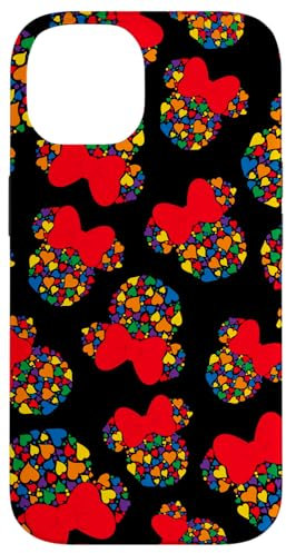 iPhone 14 Disney Minnie Mouse Icon Rainbow Hearts Black Case