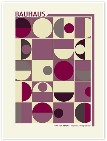 Bauhaus - Panton Malve Poster von Mandy Reinmuth 50 x 70 cm Lila Kreise Wanddeko