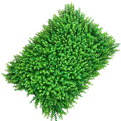 Fricienc Künstliche Hecke Sichtschutz 12 Stück Künstliche Pflanzenwand Rasenmatte Kunstpflanzen Panel DIY 60x40x4cm Künstliche Heckenpaneele grüner Gras Hintergrund Wand Gefälschte Hecke
