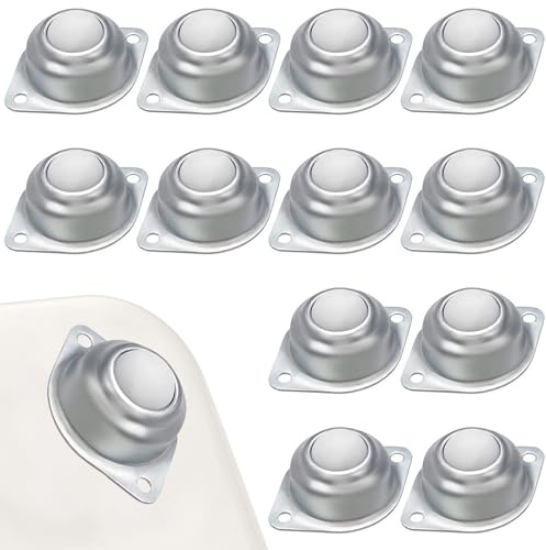 12 Stück Kugelrollen für Möbel, Nylon Möbelrollen Flach Ball Roller | Kugellager Kugelrollen Schwerlast, Möbel Kugelrollen, Mini Rollen für Möbel, Kugelrollen Möbelrollen für Möbel Förderrolle