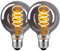 HUSTUNG Lampadine LED E27, Dimmerabile Lampadina LED 4W (Equivalente a 40W) G80 Edison Vintage Lampadina LED E27 Luce Calda 2400K -Grigio, Pacco da 2