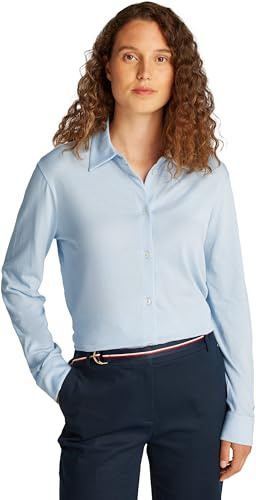 Tommy Hilfiger Chemise Femme Casual Regular Fit, Bleu (Breezy Blue), XXL
