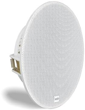 NEXT audiocom C6 Einbaulautsprecher ELA 100V, weiß, 6,5 Zoll, für Sprache und Musik in Geschäften, Schulen, Büros, Hotels und Restaurants, Flacher Grill, lackierbar