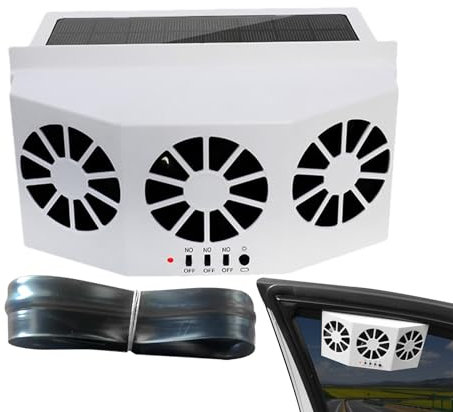 Ventilador de ventana de automóvil - Enfriador de ventana de vehículo, extractor solar silencioso con 3 salidas | Ventilador de ventilación de coche, extractor multifuncional para SUV, camión, ventana