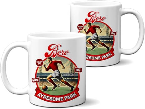 KRAFTYGIFTS Personalised Middlesbrough Mug Nostalgia Football Fan Cup Retro Vintage Tea Coffee Fathers Day Gift for Him NFM54