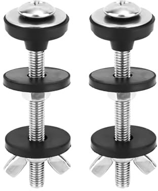 2pcs Toilet Tank Bowl Bolts Kit, Stainless Steel Heavy Duty Toilet Cistern Bolts Waterproof Toilet Bolts Universal Toilet Inside Replacement Kit Close Coupling Toilet Fixing Flush System Parts