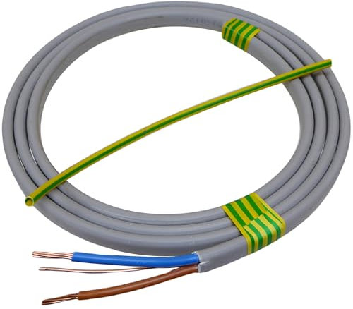 6mm Twin and Earth Cable with Earth Sleeving 6242Y For Cookers, Ovens and Electric Showers (2 Metre)
