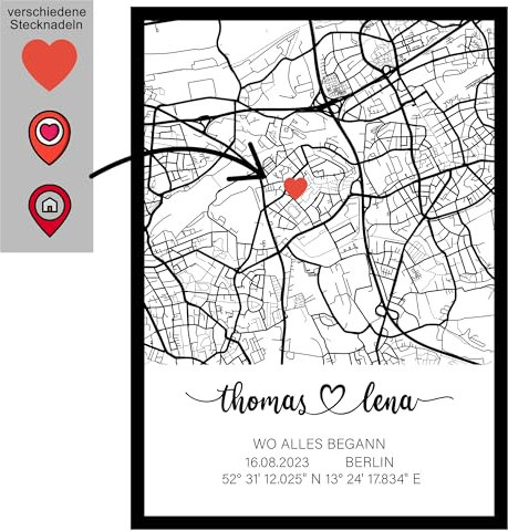 Personalisierte Geschenke | Wo alles begann Poster | Partner Geschenke | Koordinaten | Valentinstag | Geschenke für Frauen | Geschenke für Männer | (Rechteck)