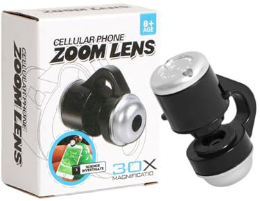 Morain Microscope universel 30x avec lumière LED pour lentille macro pour téléphone portable et appareil photo