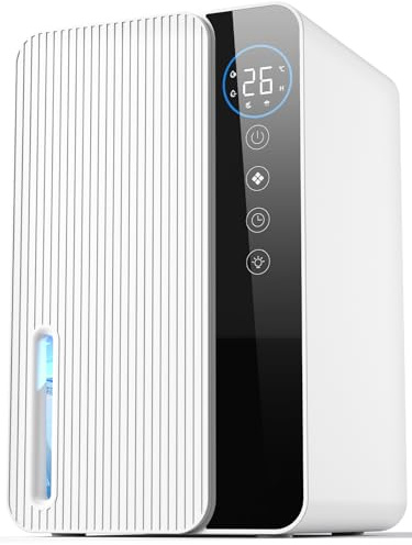 Deumidificatore Case Muffa 1.8L, Deumidificatore Portatile 7 Colori LED con Timer - Soluzione Anti-Umidità per Armadi, Camera da Letto e Bagno (600ML/24H)