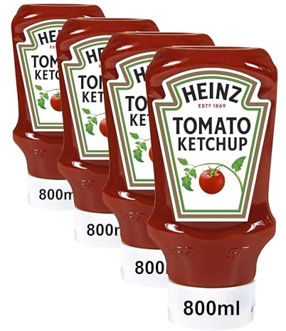 Heinz Tomato Ketchup, Kopfsteherflasche, 4er Pack (1 x 800 ml)
