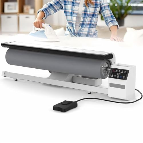 Presse à vapeur rotative avec contrôle à pédale et écran tactile - Machine à repasser domestique pour vêtements, rideaux, draps, nappes