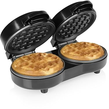 Tristar Gofrera Mini Doble, 2 Gofres por Uso, Potencia de 1100 W, Placas de Aluminio Antiadherentes, Diseño Compacto, WF-2115