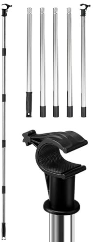 Window Pole Opener, Telescopic Pole for Roof for Velux GGL & GGU Skylight Roof Windows, Stainless Steel, Part Loft Hatch Pole with a Hook for Loft Ladder Vertical Horizontal Sliding Windows (1.84m)