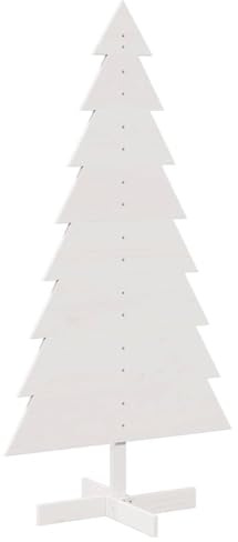 Solivagant Albero di Natale Decorativo Bianco 150 cm in Legno di Pino,Bianco,5.9kg