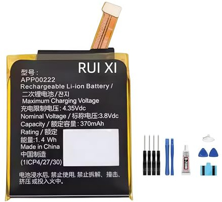 RUI XI Battery compatible For Apack Fossil Q Explorist Gen 3 ART5004 Smart watch 370mAh 3.8V APP00222 Battery